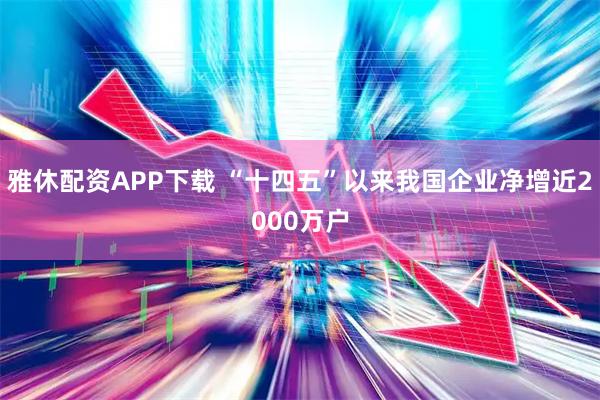 雅休配资APP下载 “十四五”以来我国企业净增近2000万户